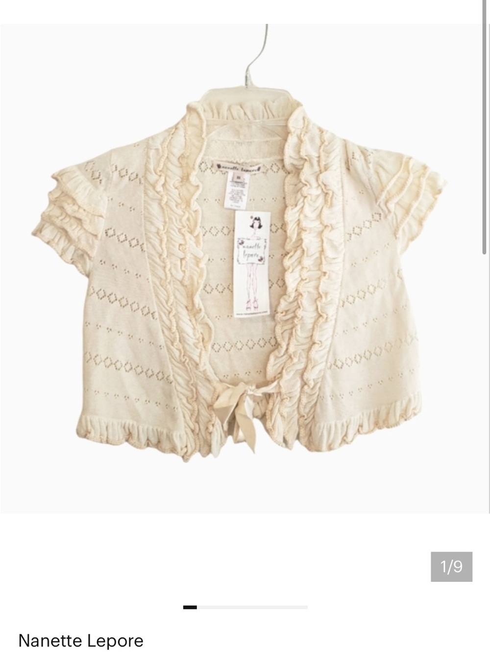 Nanette Lepore cream ruffled shrug